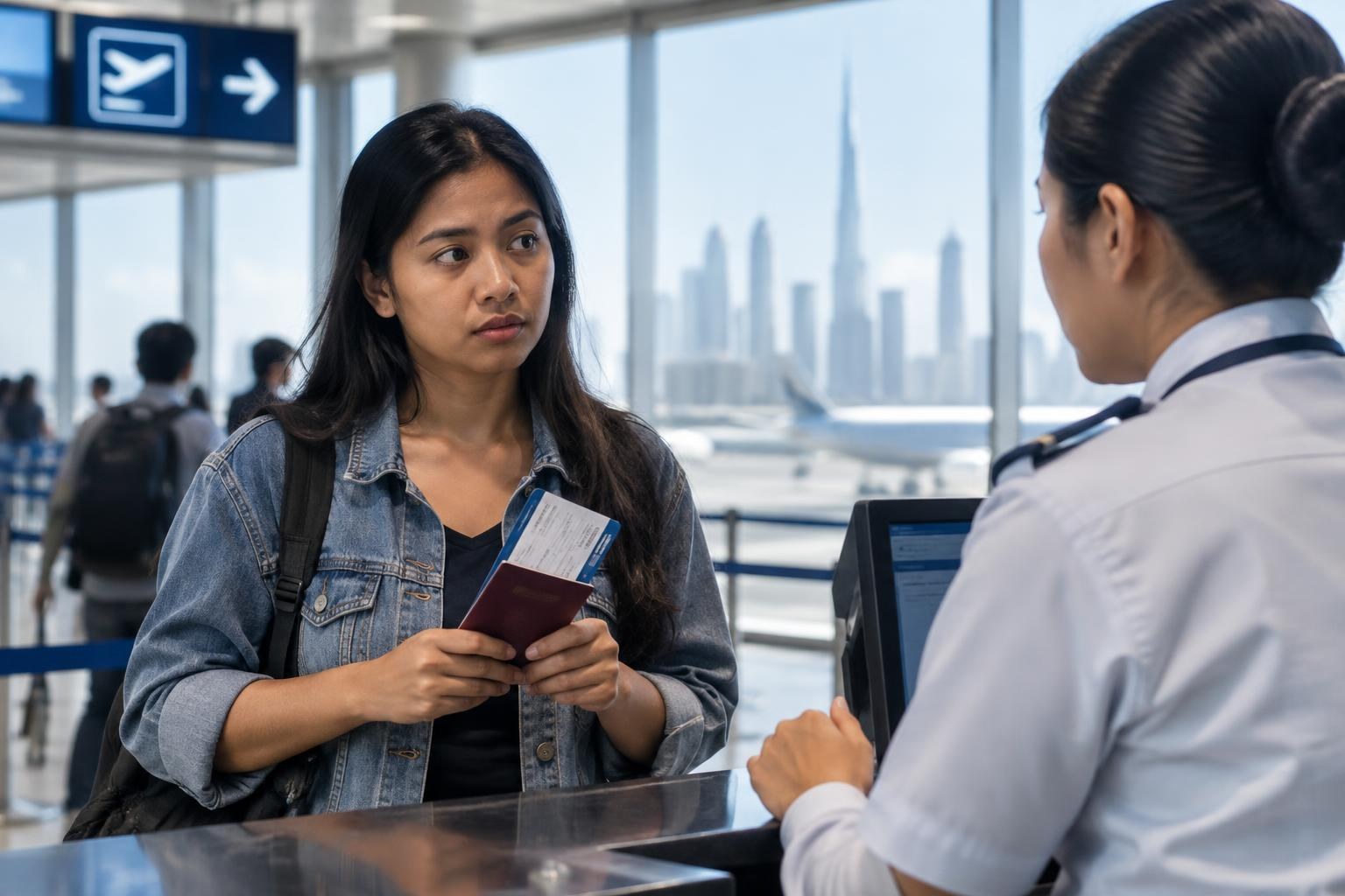 Passport and travel documents beside a phone displaying an overseas job offer